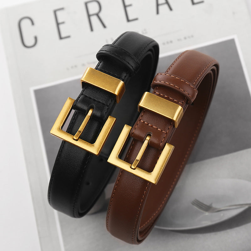 Women's High-grade Soft Fashion All-match Leather Pin Buckle Black Wide Belt Women's High-grade Soft Fashion All-match Leather Pin Buckle Black Wide Belt